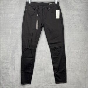 BLANKNYC Women's Black Skinny Fit Distressed Jeans Intro Style 05L1010‎ Size 26